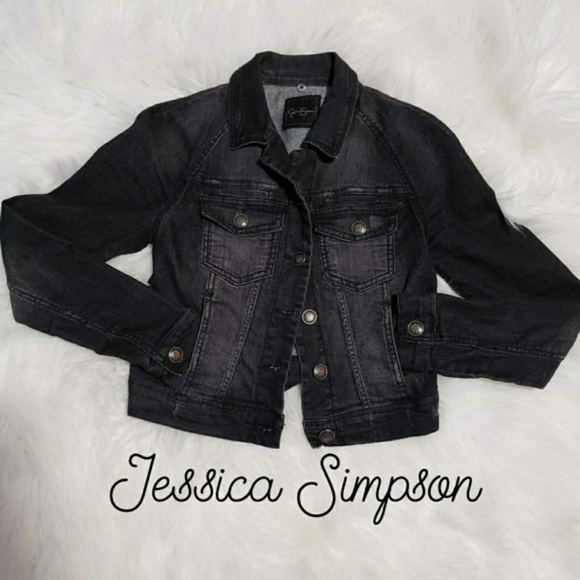 Jessica Simpson Jackets & Blazers - Jessica Simpson Black Jean faded jacket coat XS